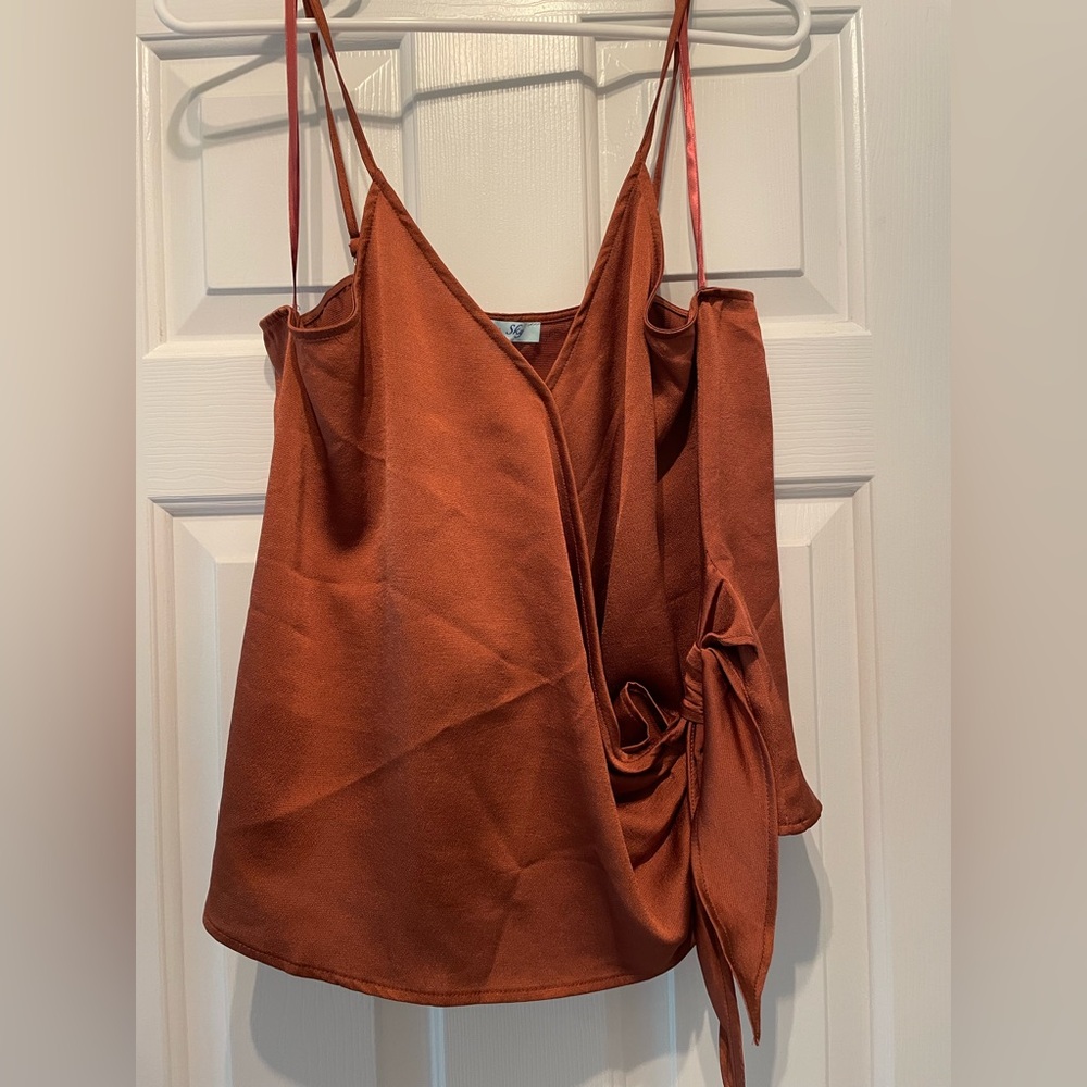 She + Sky Burnt Orange Wrap Tank